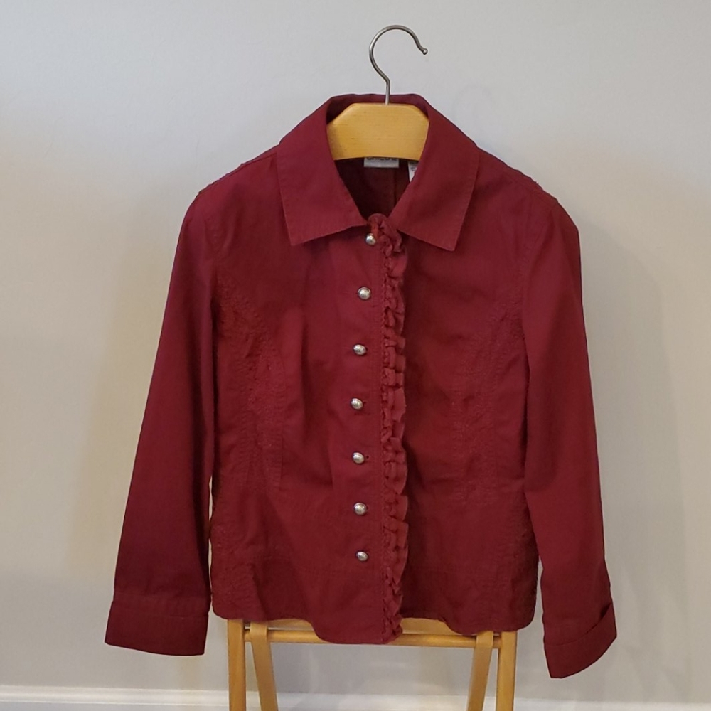 CHICO'S Embroidered Lightweight Jacket